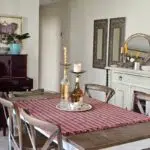 LOSA red black checkered cotton essential on wooden dining table LOMYNA