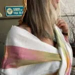 LUXI hand-dyed cotton textile wrapped around woman LOMYNA