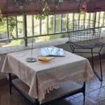 LOSA wellness cotton essential folded on outdoor table LOMYNA