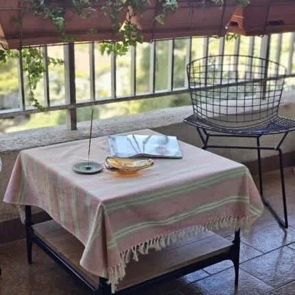 LOSA wellness cotton essential folded on outdoor table LOMYNA